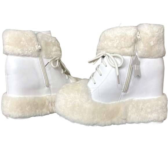 Anthony Wang WTF Shearling leather wedge platform boots Booties - Picture 11 of 13